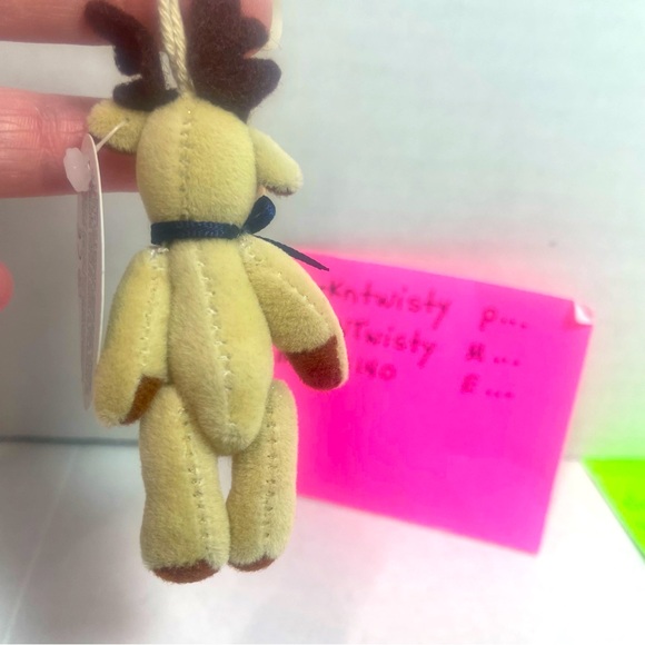 Vintage NWT  Boyd’s Bears T F Wuzzie Jointed Moose with Blue Ribbon 3” - Picture 3 of 12